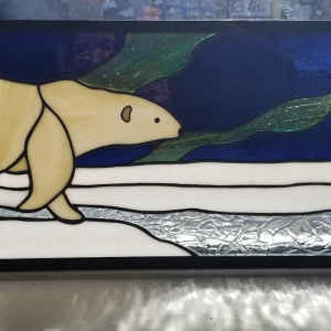 Polar Bear with Northern Lights