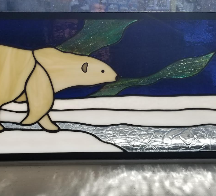 Polar Bear with Northern Lights