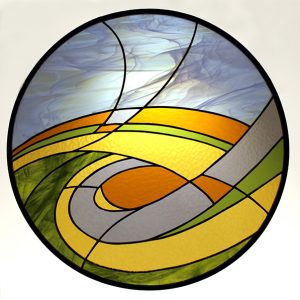 Stained Glass Prairie Scene
