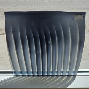 Fremont Hand Blown S2 177 Grey with white opal ribs