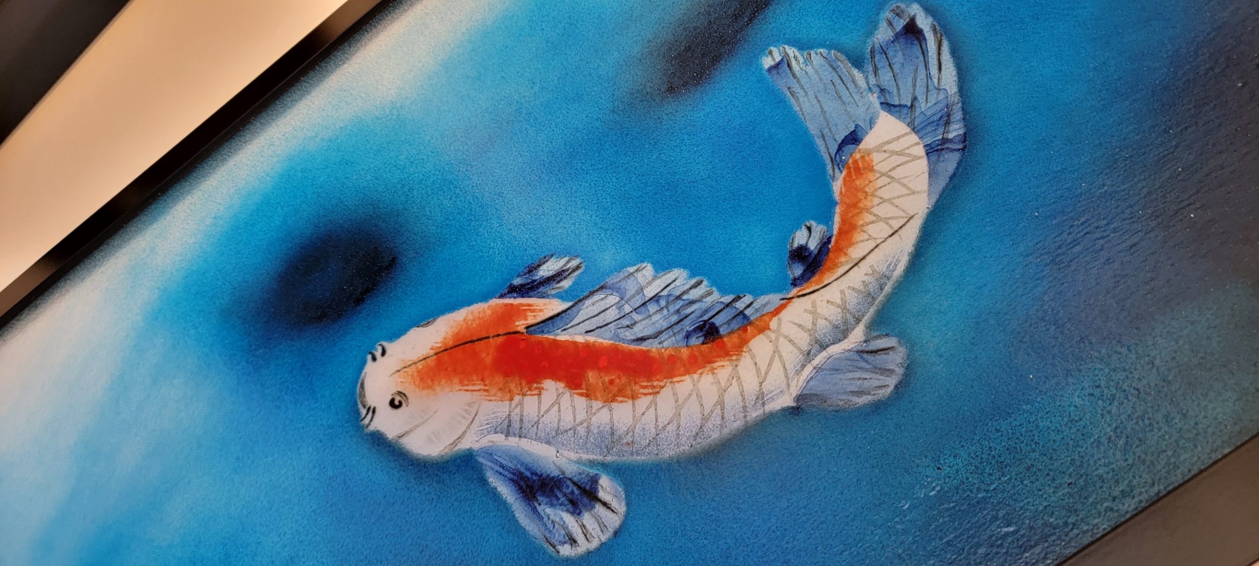 Image showcasing Koi Fish Room Divider (2) - Prairie Studio Glass
