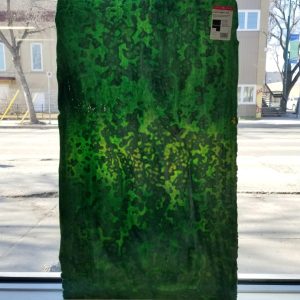 Bullseye Medium Leaf Green Opalescent, Emerald Green Ring Mottle Mix 006247-0000