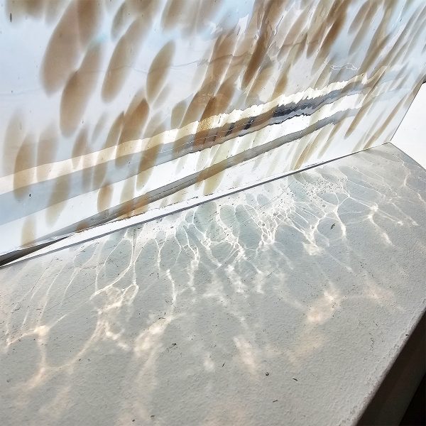 Hand Blown Fremont AV P2 194 White Opal with Gold Aventurine (1)