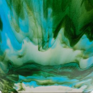 Bullseye Special Production,  White,  Turquoise Blue and Aventurine Green Streaky 30727A-90