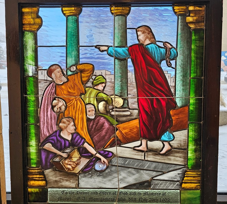 Beautiful Stained Glass Biblical Scene