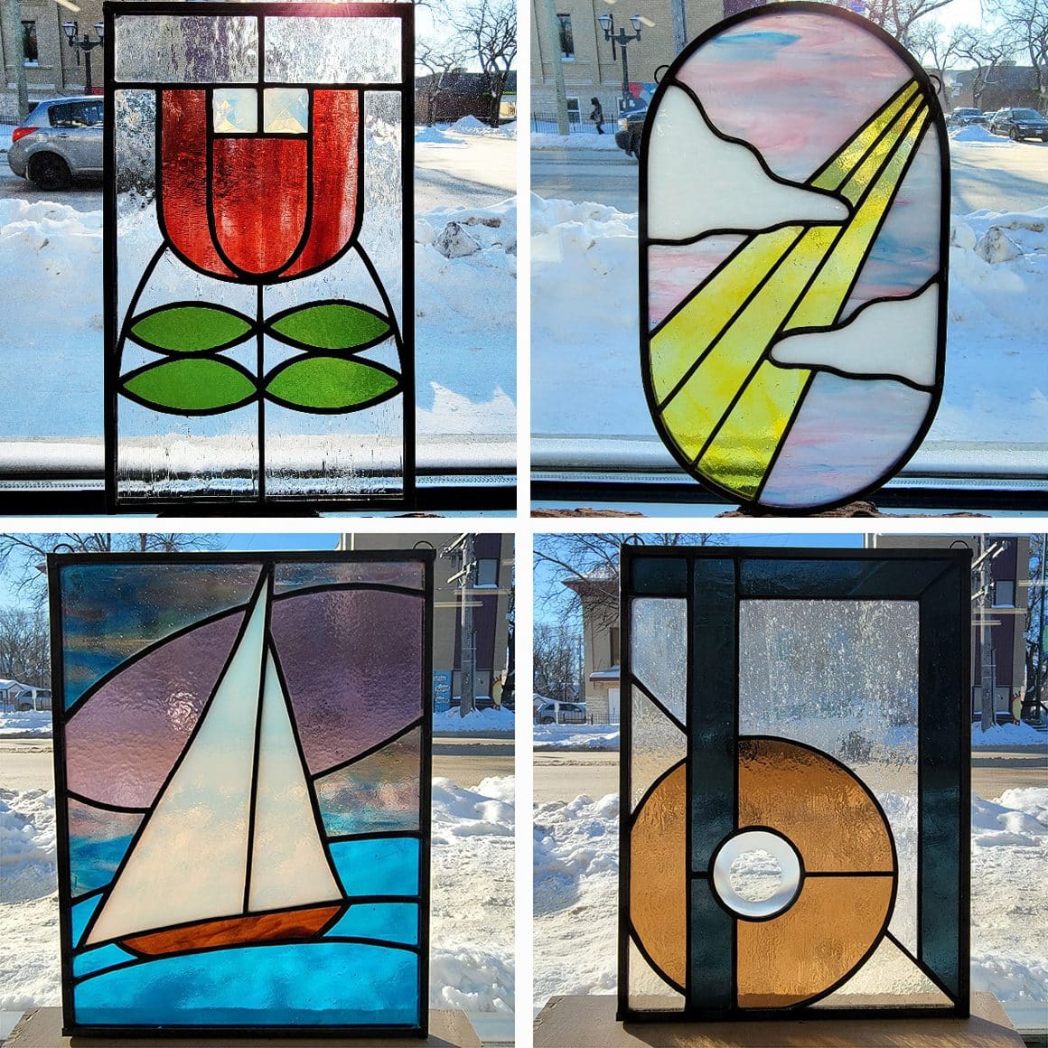 Beautiful Stained Glass Biblical Scene