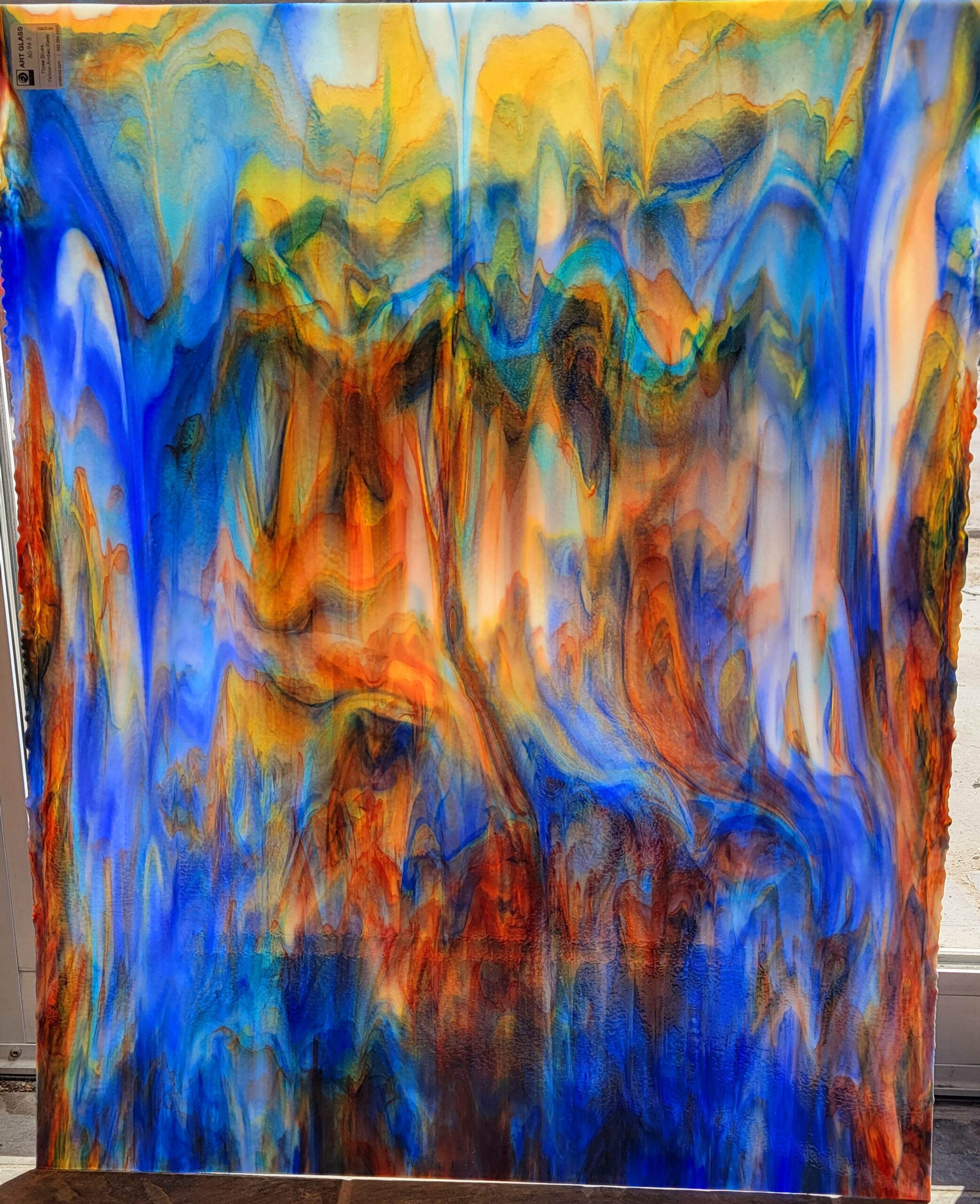 Featured image for “Uroborus 60-94-5 Three blues, yellow, red and amber mix.”