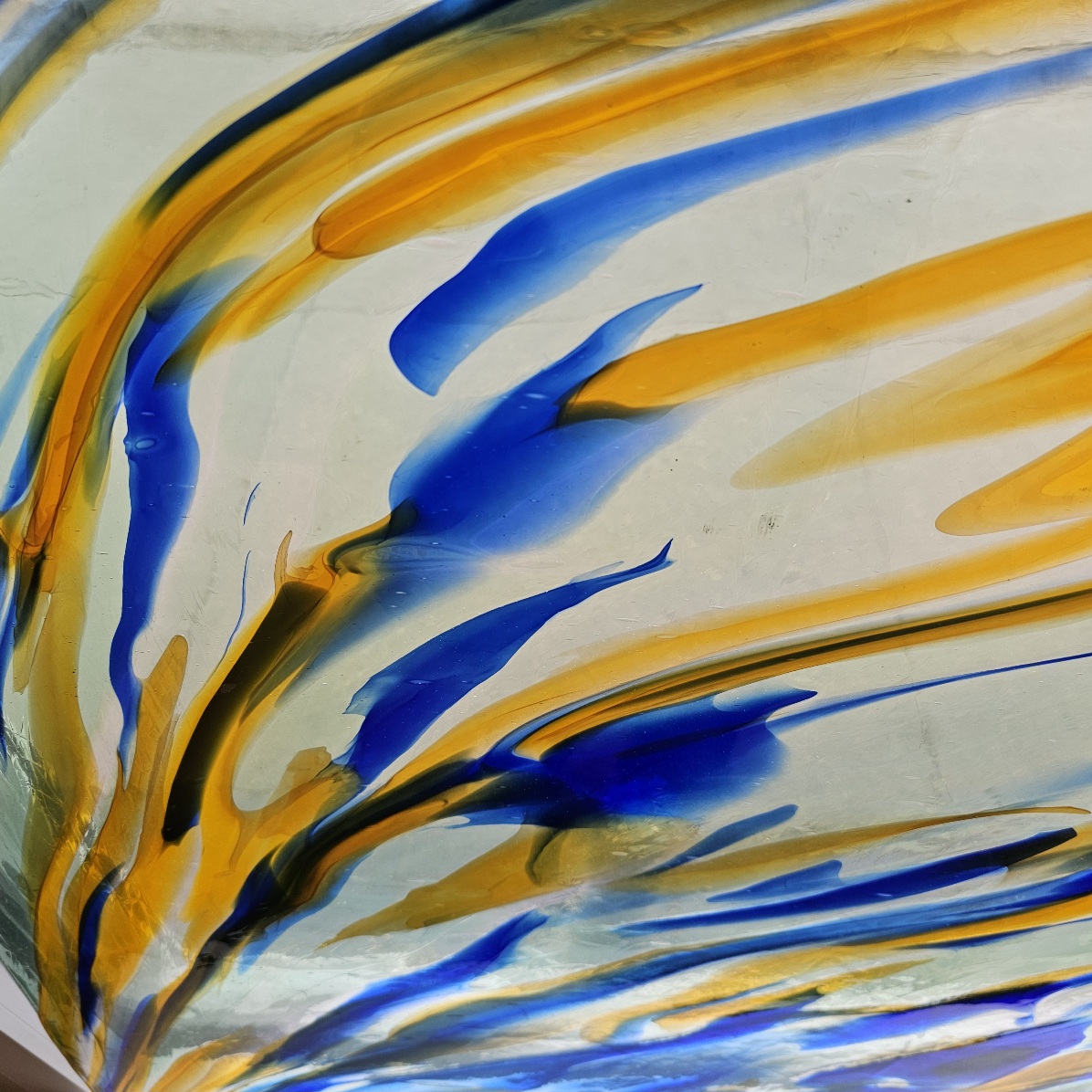 Featured image for “A.C. Fischer Orange, Blue, Aqua and Clear Streaky”