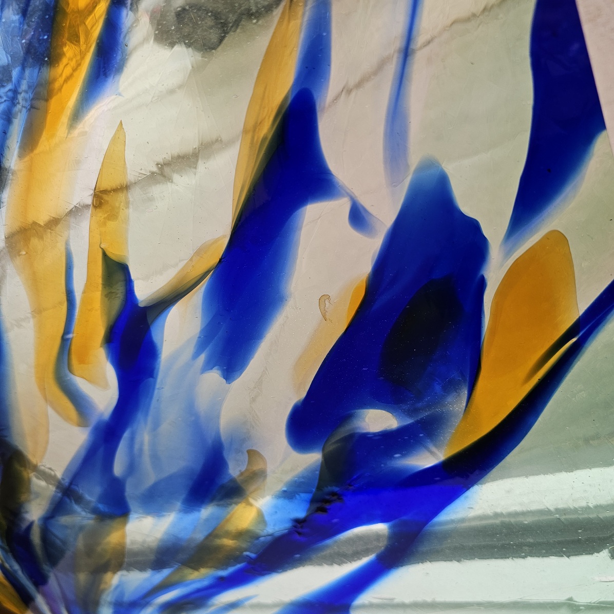 A.C. Fischer Orange, Blue, Aqua and Clear Streaky - Image 3
