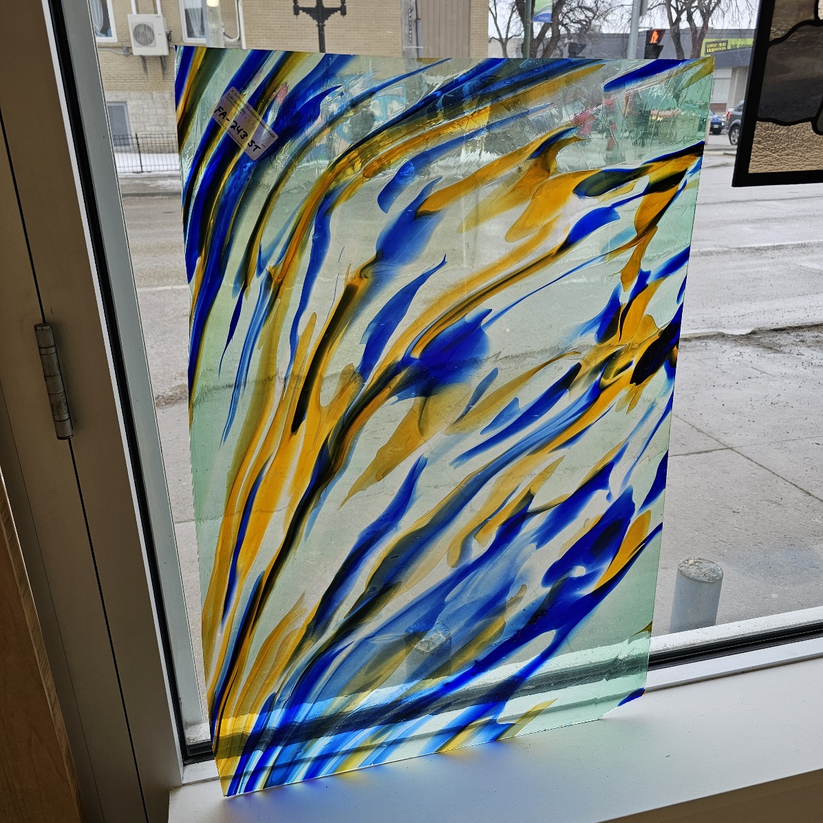 A.C. Fischer Orange, Blue, Aqua and Clear Streaky - Image 2