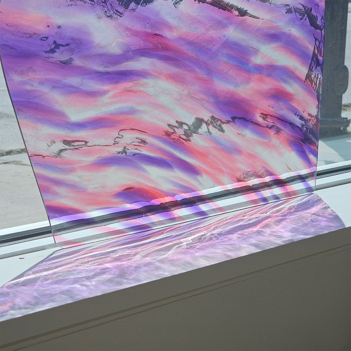 Fremont Hand Blown Pink, Purple and Clear Twist P1 345 TW - Image 4