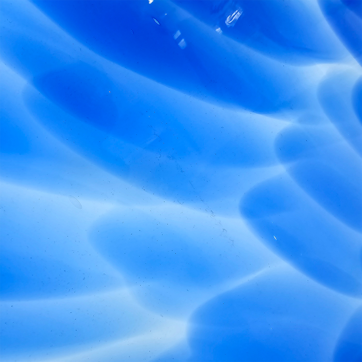 Featured image for “Hand Blown St. Just Bariole Blue and White Streaky”