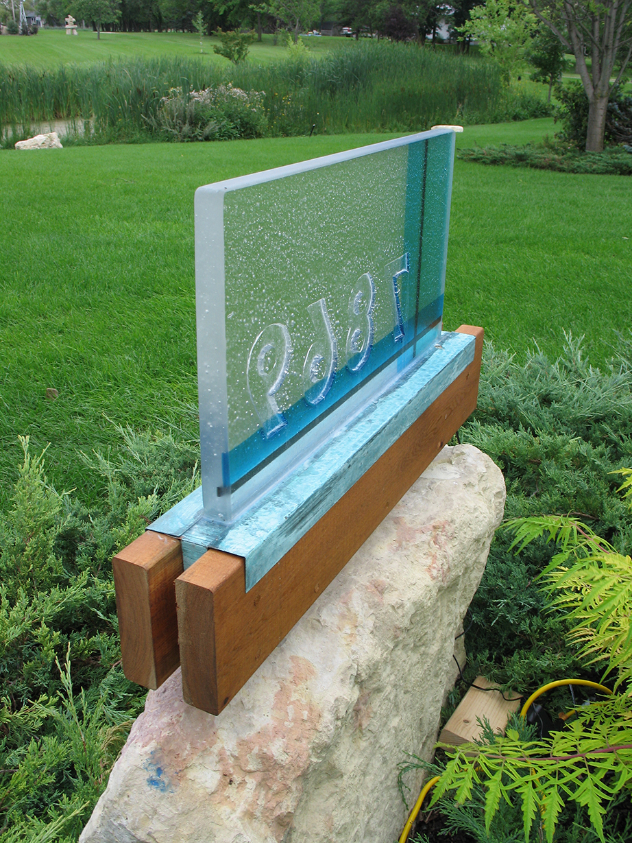 Fused Glass Address Marker