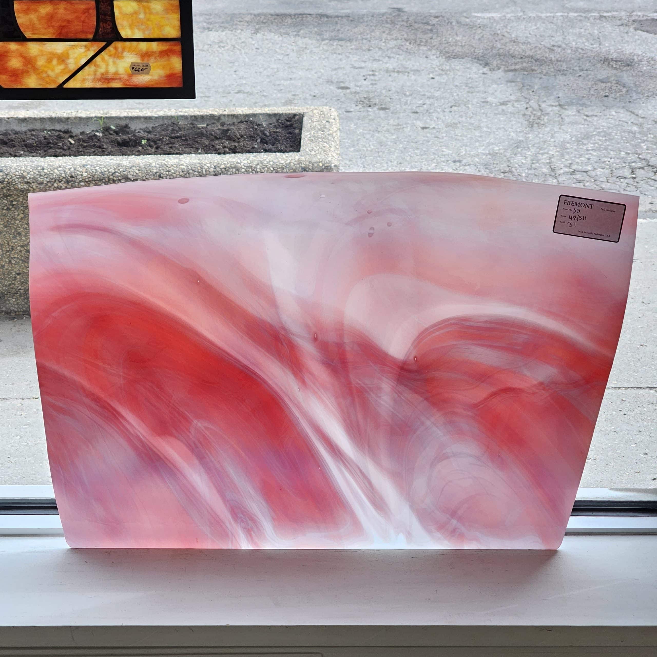 Fremont Hand Blown Pink and White Swirl 48/311 S2 - Image 2